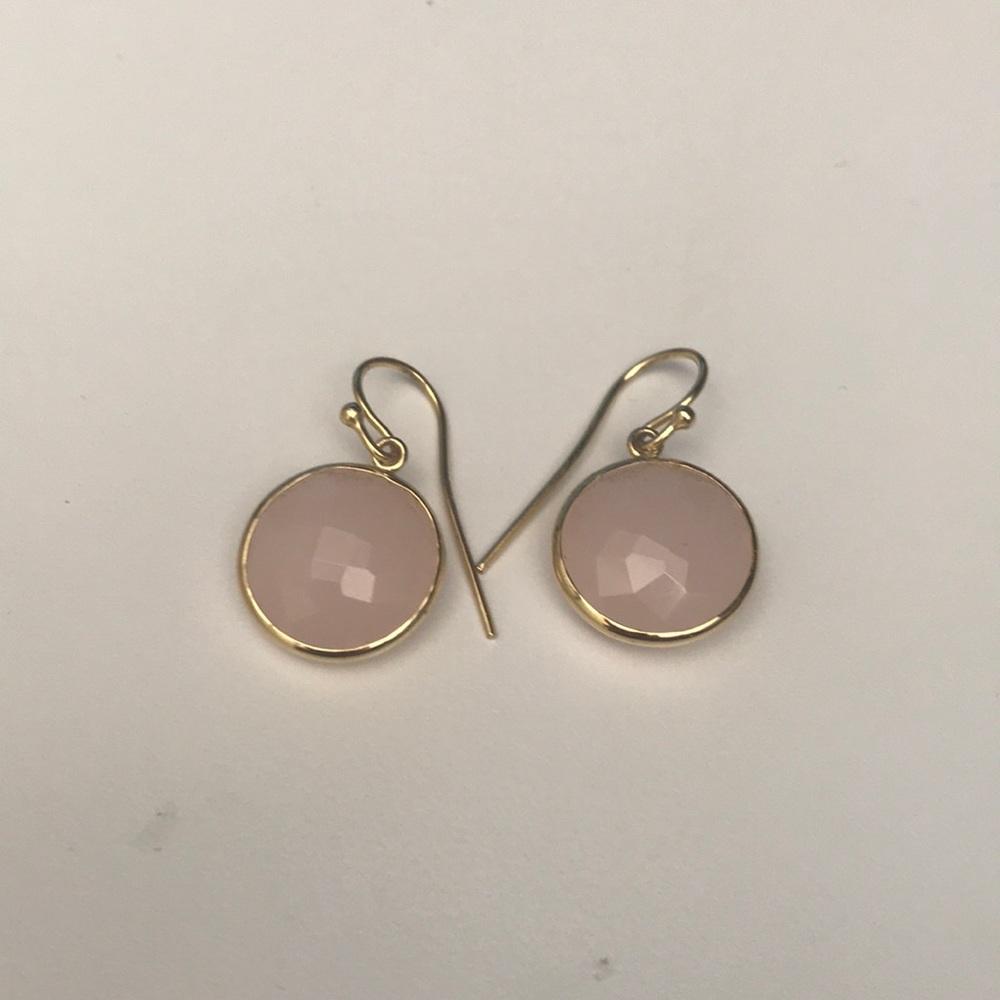 Pink drop earring